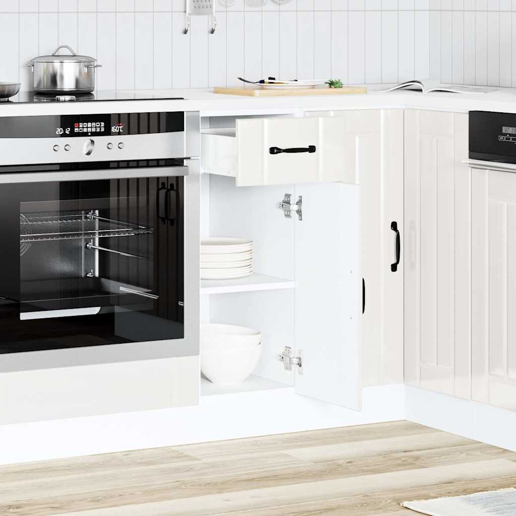 Kitchen Base Cabinet "Lucca" High Gloss White Engineered Wood