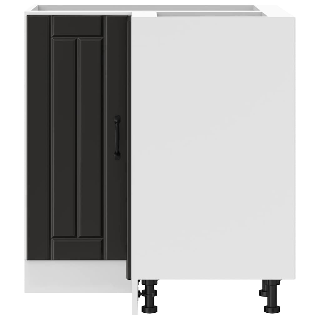 Kitchen Corner Base Cabinet "Lucca" Black Engineered Wood