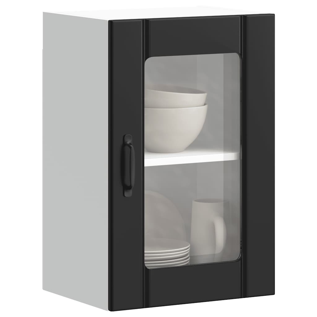 Kitchen Wall Cabinet with Glass Door "Lucca" Black