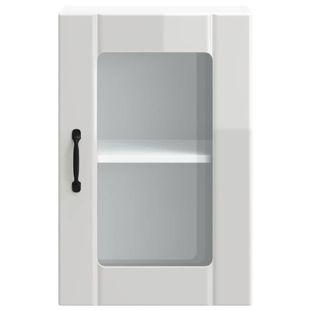 Kitchen Wall Cabinet with Glass Door "Lucca" High Gloss White