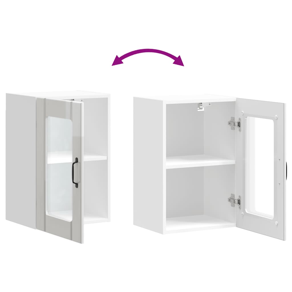 Kitchen Wall Cabinet with Glass Door "Lucca" High Gloss White