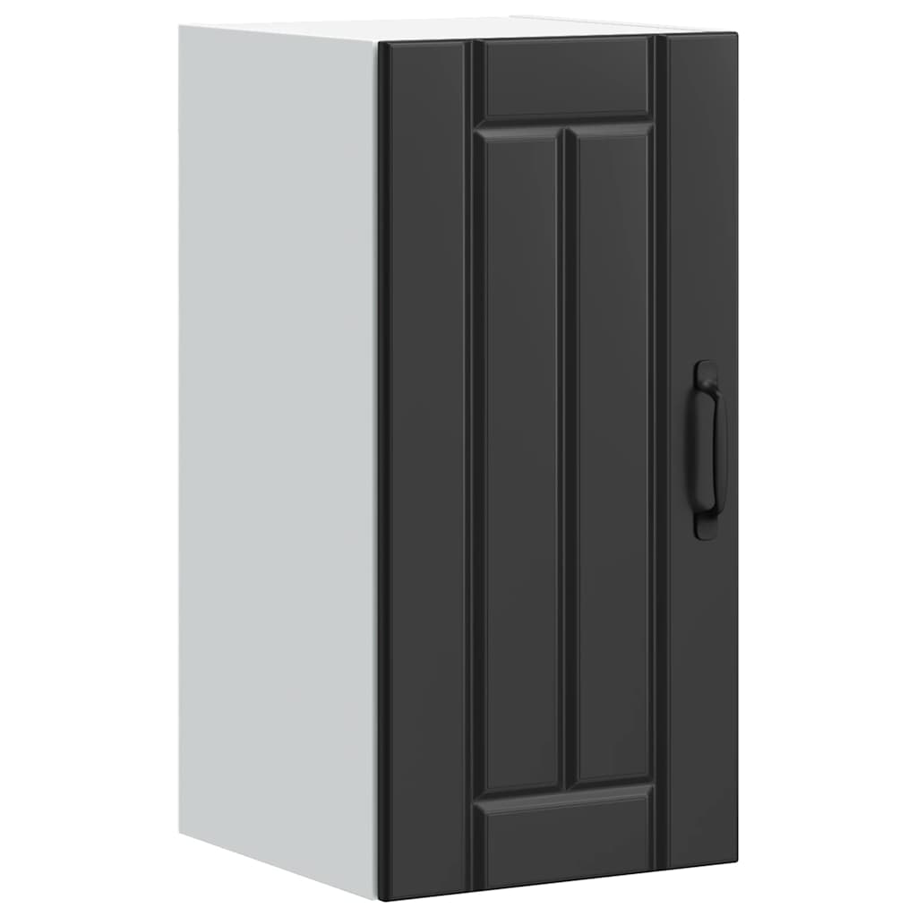 Kitchen Wall Cabinet "Lucca" Black Engineered Wood