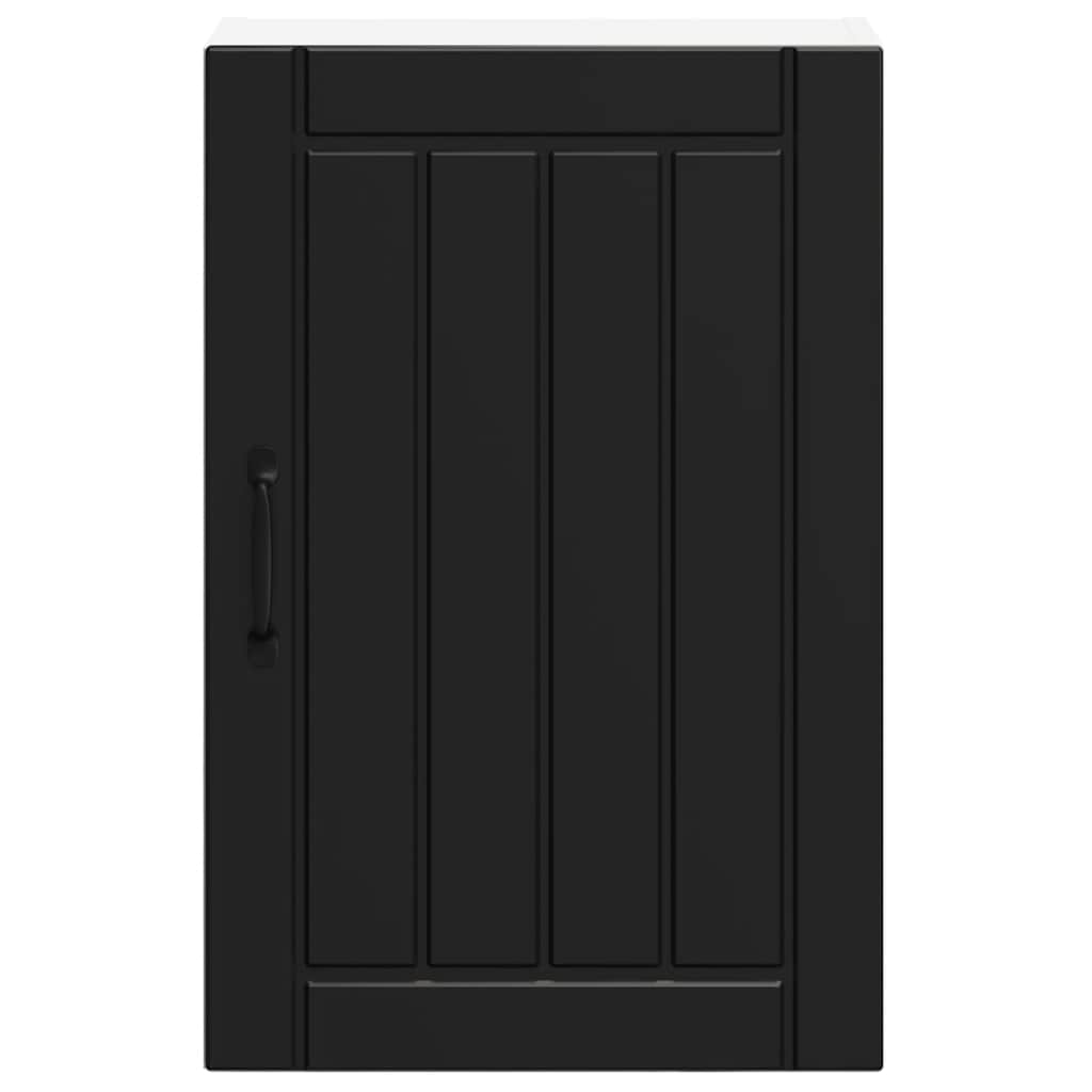 Kitchen Wall Cabinet "Lucca" Black Engineered Wood