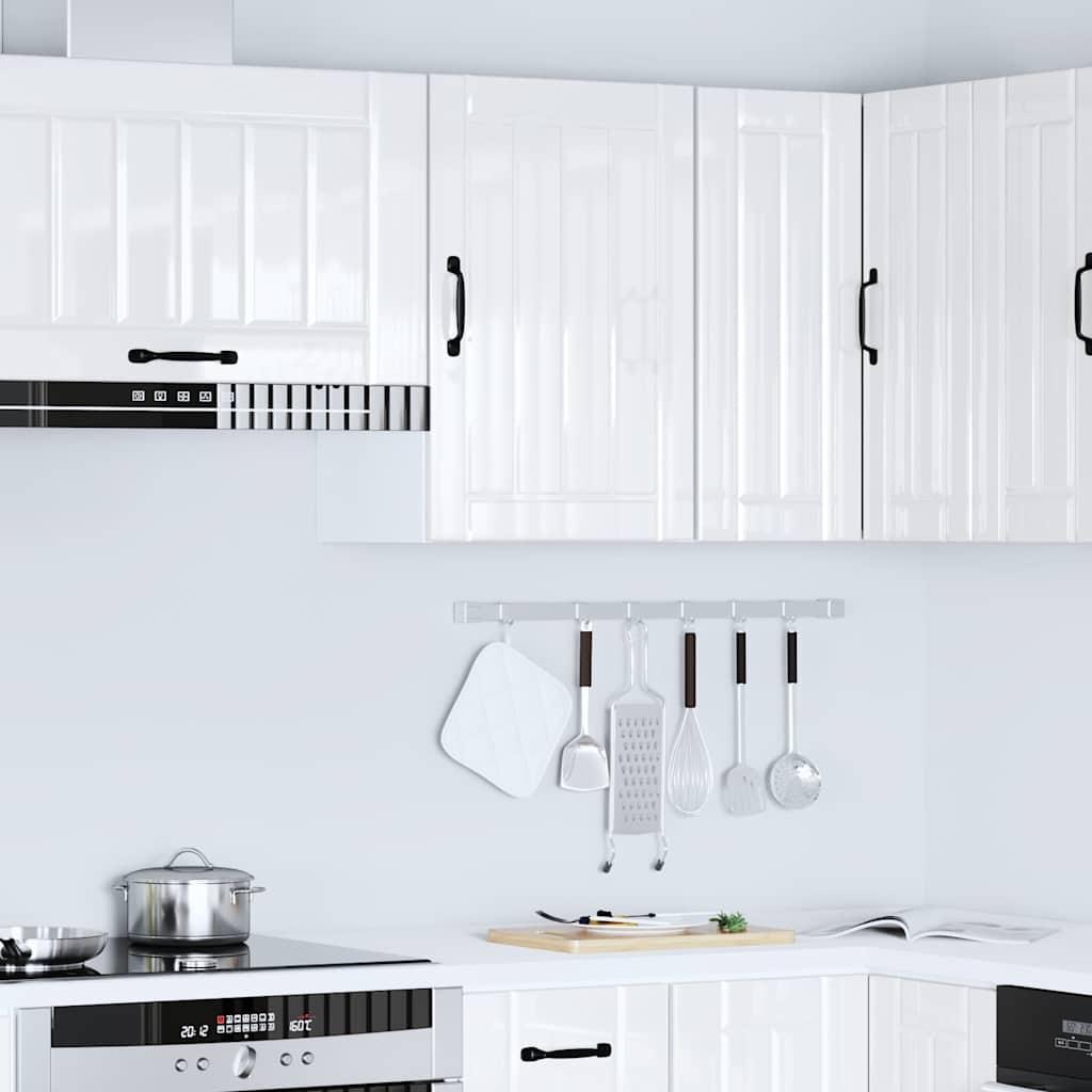 Kitchen Wall Cabinet "Lucca" High Gloss White Engineered Wood