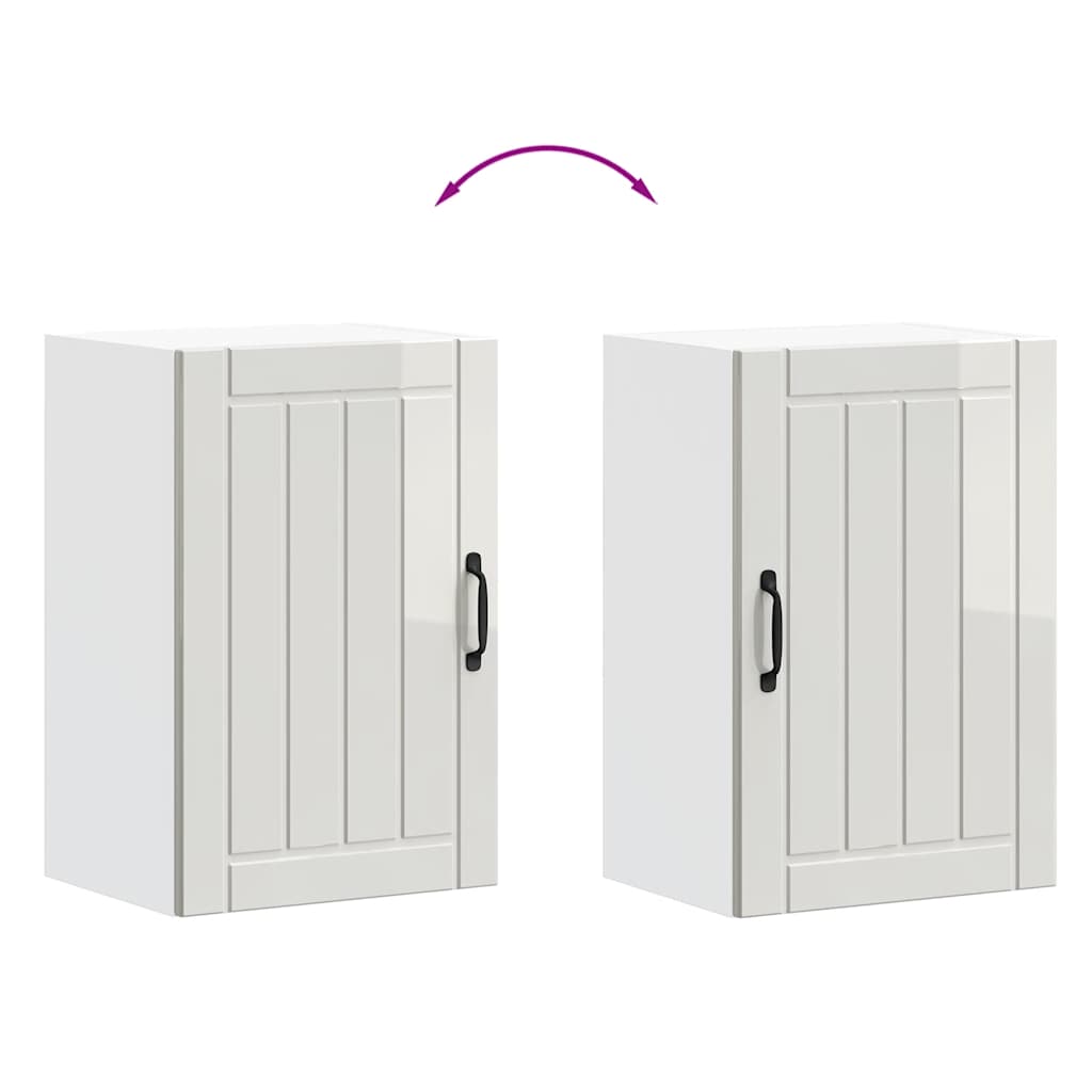 Kitchen Wall Cabinet "Lucca" High Gloss White Engineered Wood