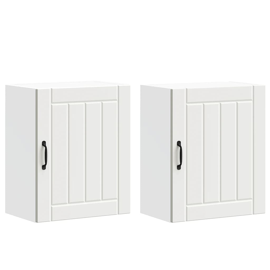 Kitchen Wall Cabinets 2 pcs "Lucca" White Engineered Wood