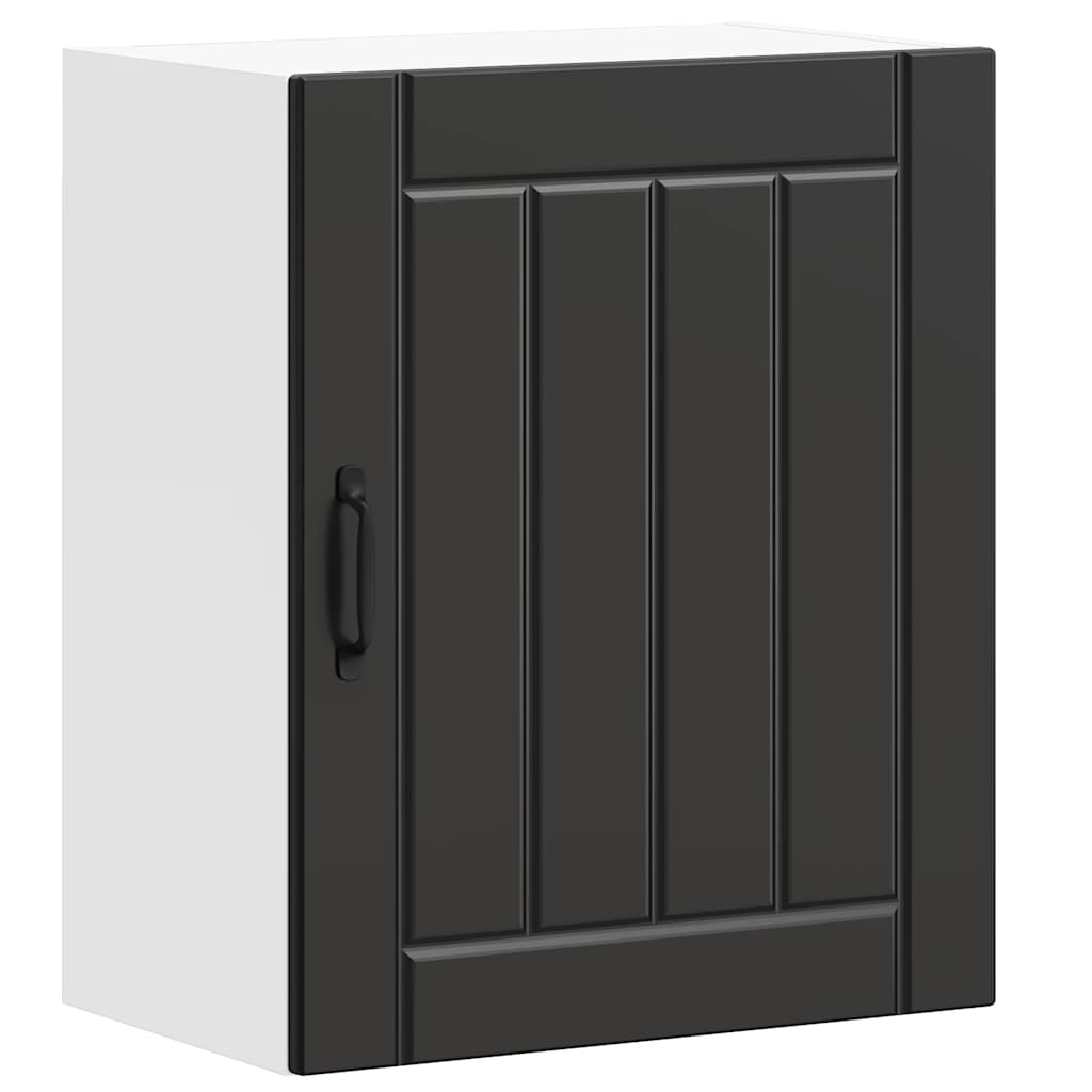 Kitchen Wall Cabinet "Lucca" Black Engineered Wood