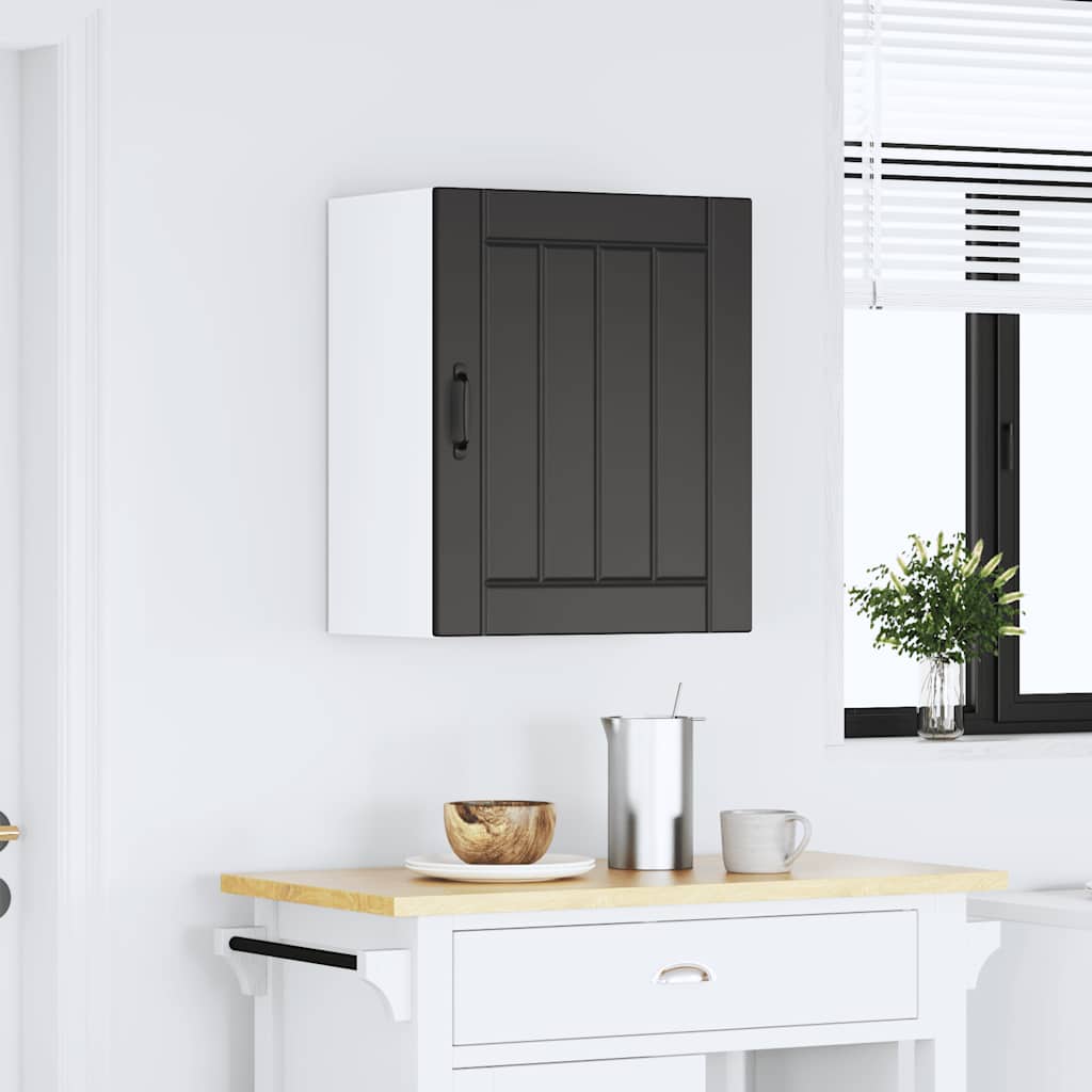 Kitchen Wall Cabinet "Lucca" Black Engineered Wood