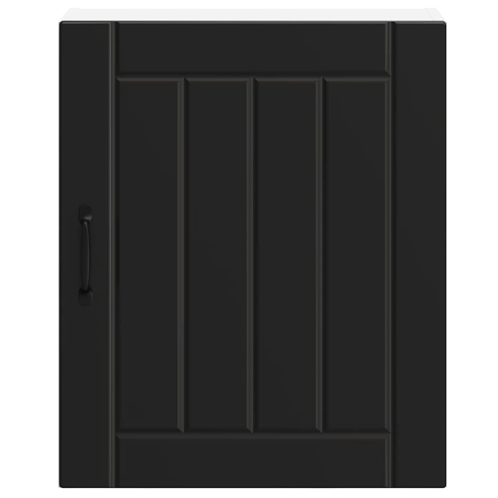 Kitchen Wall Cabinet "Lucca" Black Engineered Wood