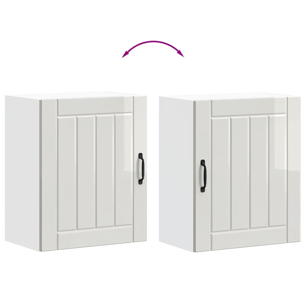 Kitchen Wall Cabinet "Lucca" High Gloss White Engineered Wood