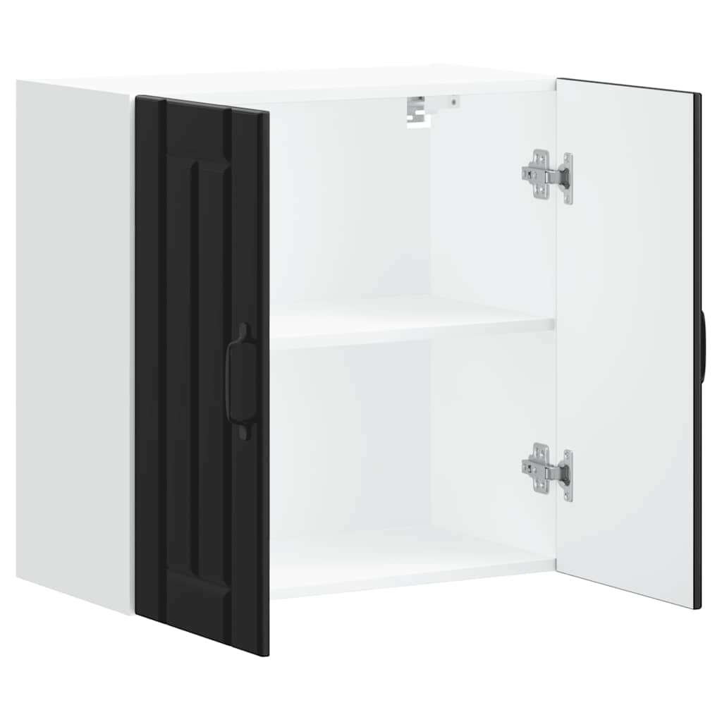 Kitchen Wall Cabinet "Lucca" Black Engineered Wood