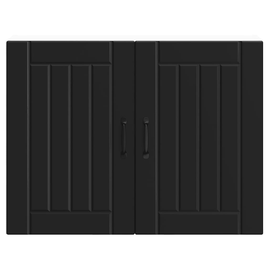 Kitchen Wall Cabinet "Lucca" Black Engineered Wood