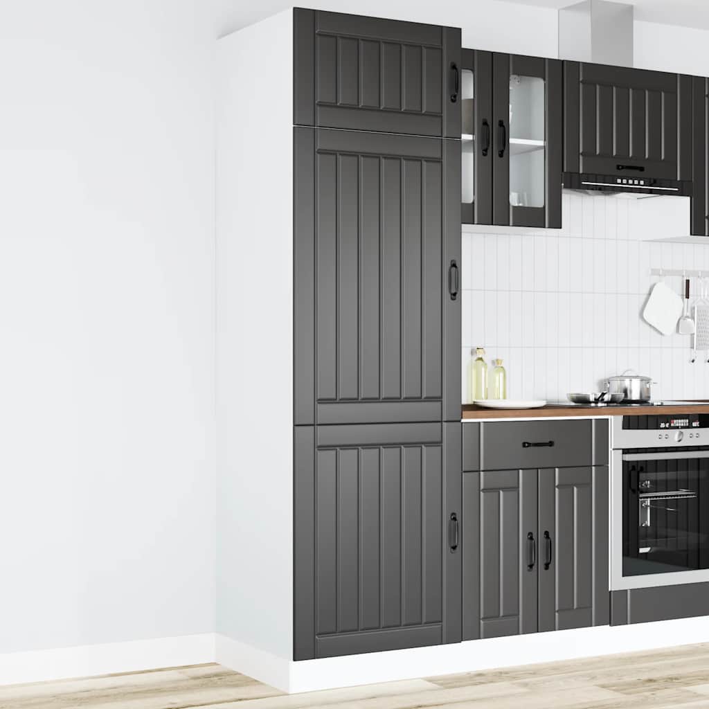 Kitchen Cupboard "Lucca" Black Engineered Wood