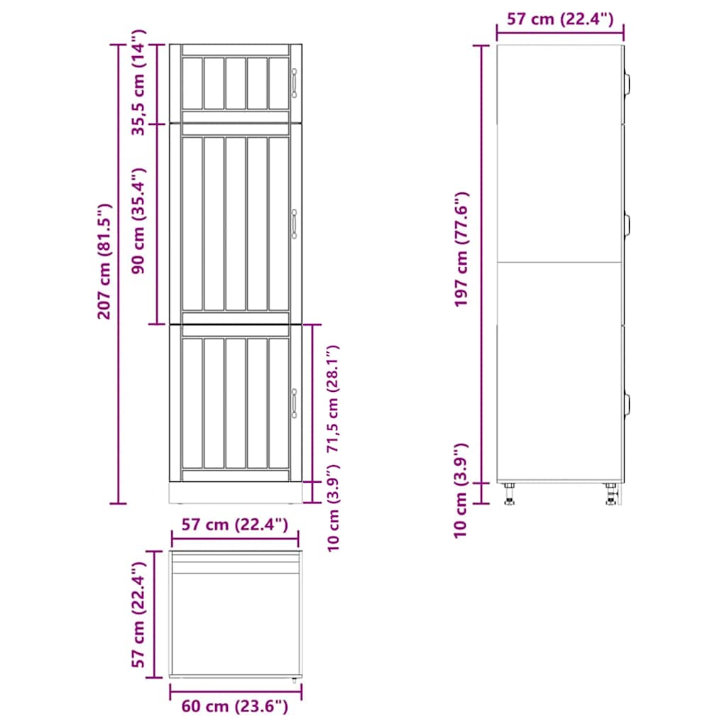 Kitchen Cupboard "Lucca" High Gloss White Engineered Wood