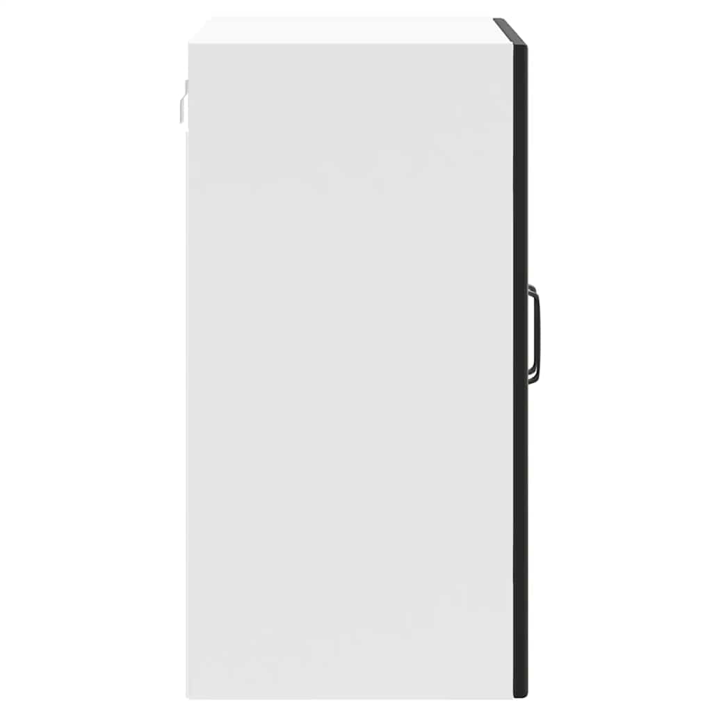 Kitchen Wall Cabinet with Glass Door "Lucca" Black Engineered Wood