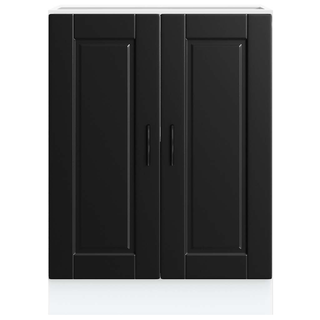 Kitchen Base Cabinet "Porto" Black Engineered Wood