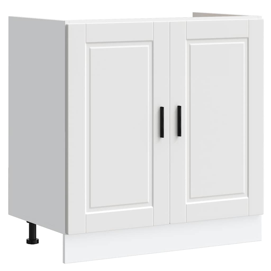 Sink Base Cabinet Porto White 80x46x81.5 cm Engineered Wood