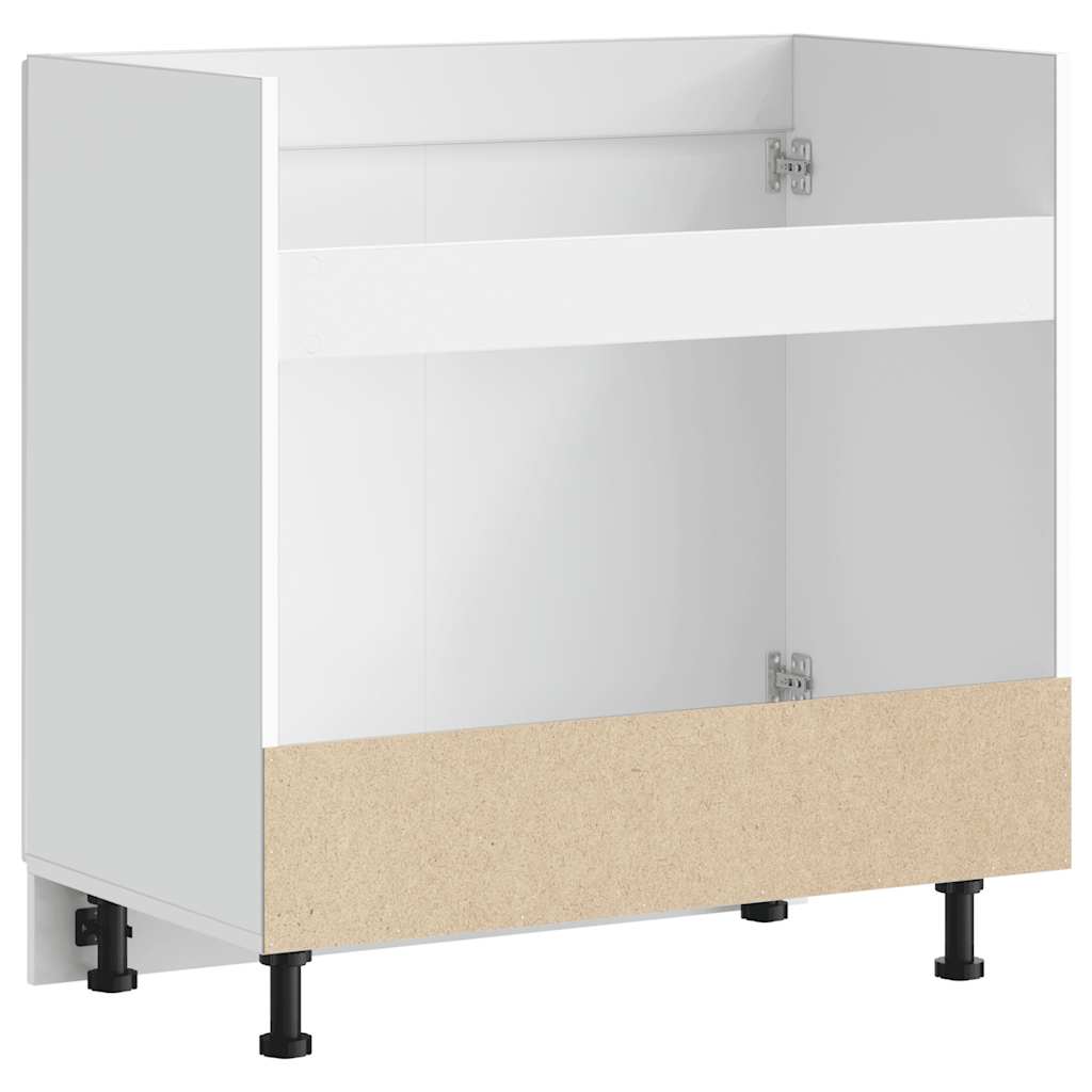 Sink Base Cabinet "Porto" High Gloss White 80x46x81,5 cm Engineered Wood