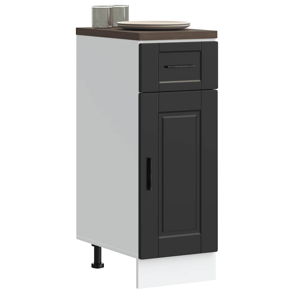 Kitchen Base Cabinet "Porto" Black Engineered Wood