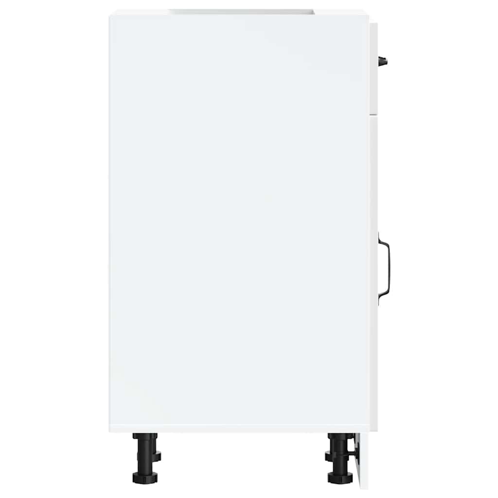 Kitchen Base Cabinet "Porto" High Gloss White Engineered Wood