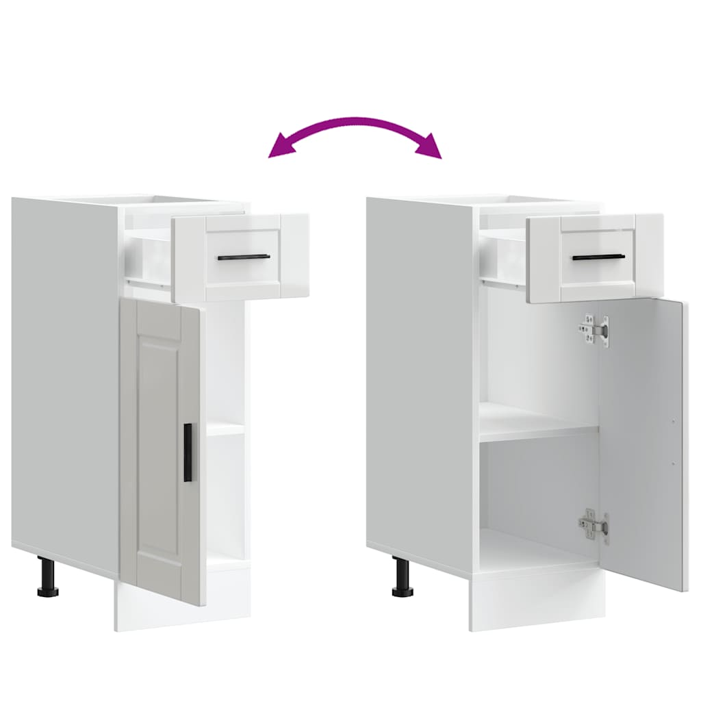 Kitchen Base Cabinet "Porto" High Gloss White Engineered Wood