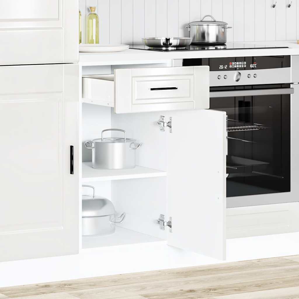 Kitchen Base Cabinet "Porto" High Gloss White Engineered Wood