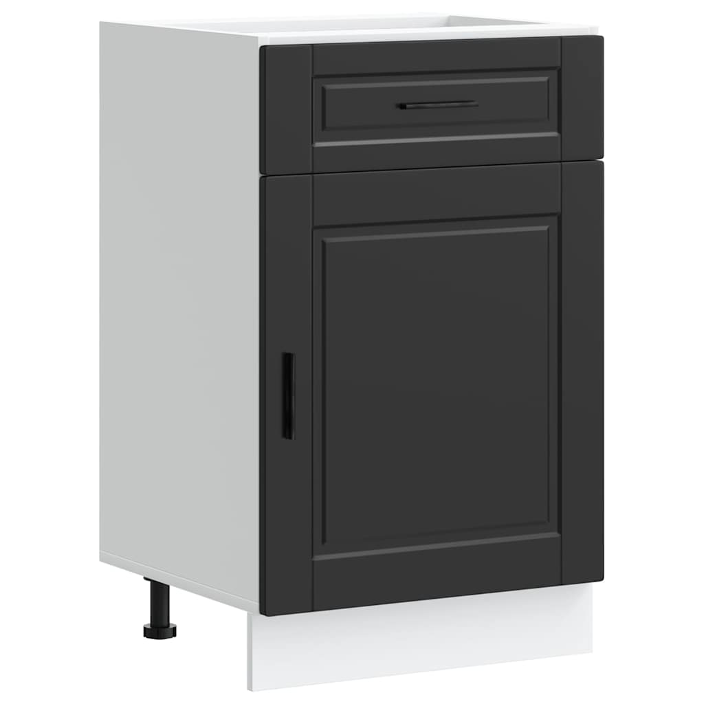 Kitchen Base Cabinet "Porto" Black Engineered Wood