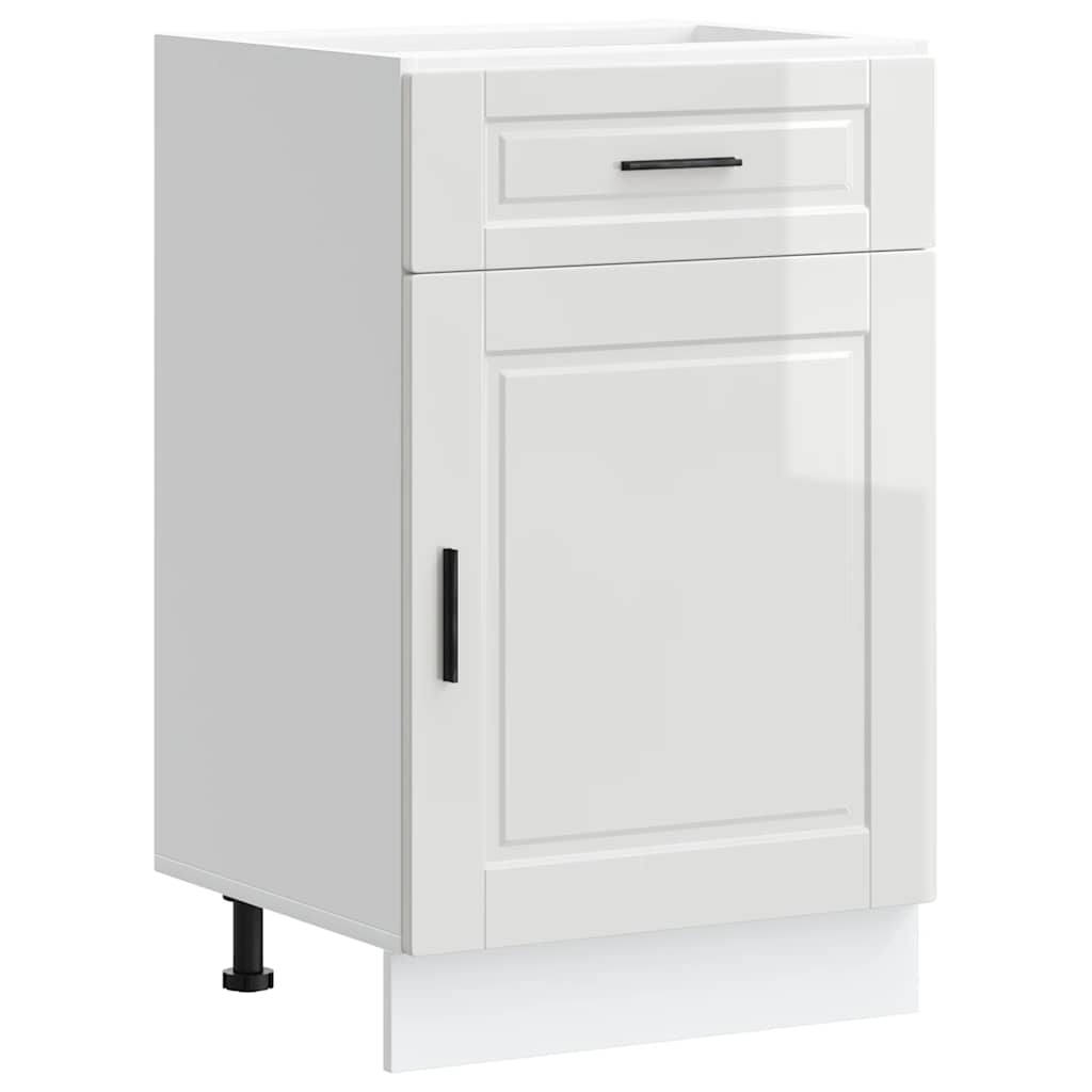 Kitchen Base Cabinet聽"Porto" High Gloss White Engineered Wood