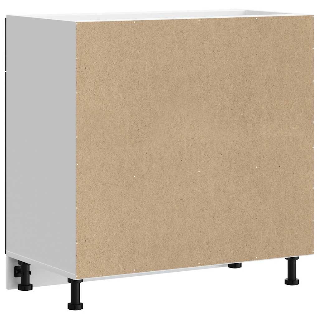 Kitchen Base Cabinet "Porto" Black Engineered Wood