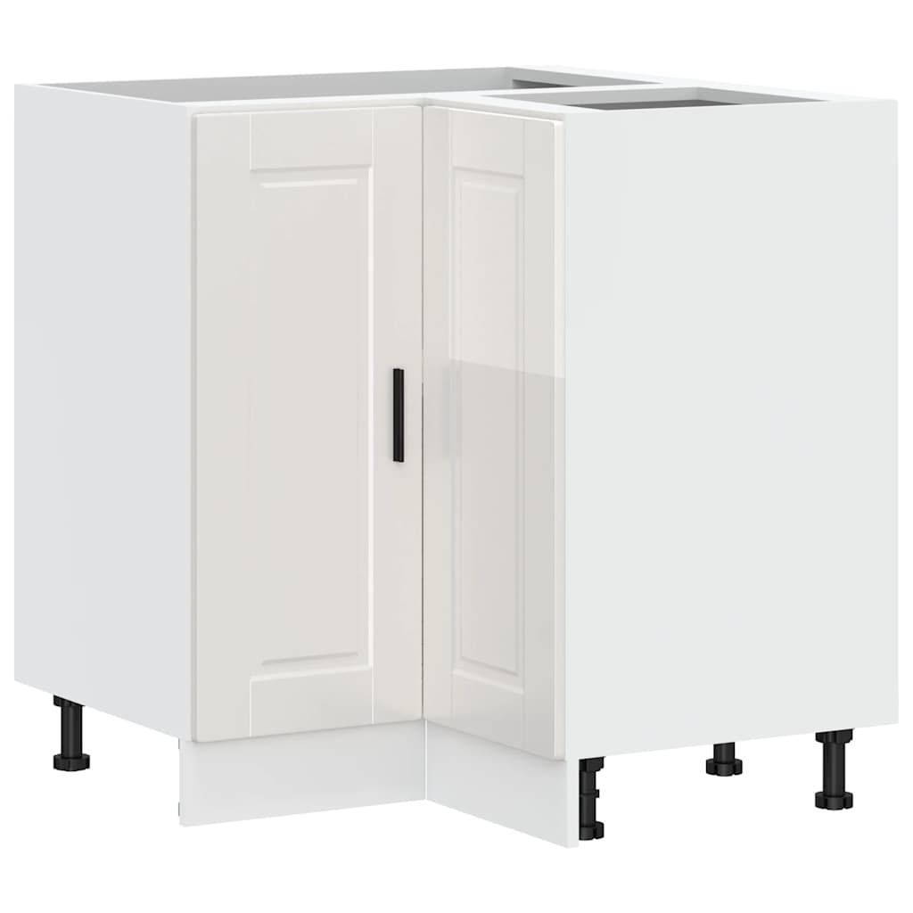 Kitchen Corner Base Cabinet?"Porto" High Gloss White Engineered Wood