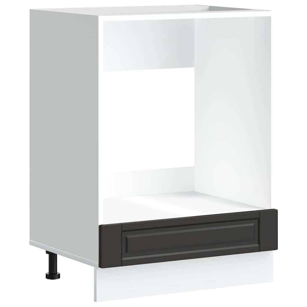 Oven Cabinet "Porto" Black Engineered Wood