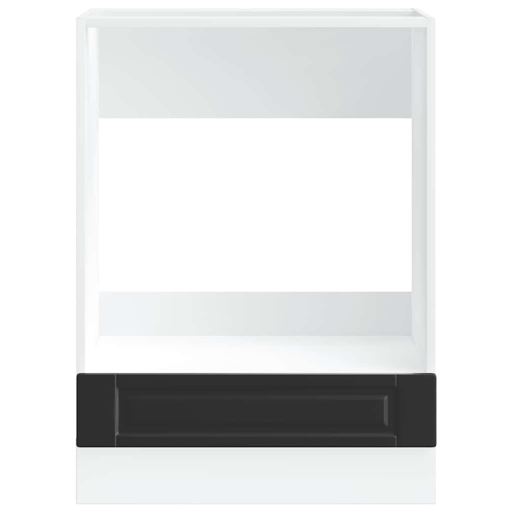 Oven Cabinet "Porto" Black Engineered Wood