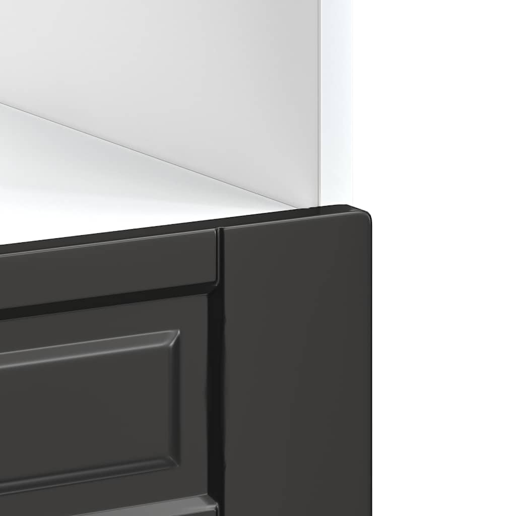 Oven Cabinet "Porto" Black Engineered Wood