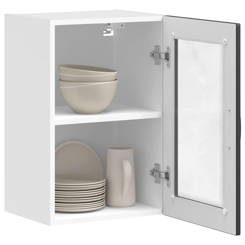 Kitchen Wall Cabinet with Glass Door"Porto" Black