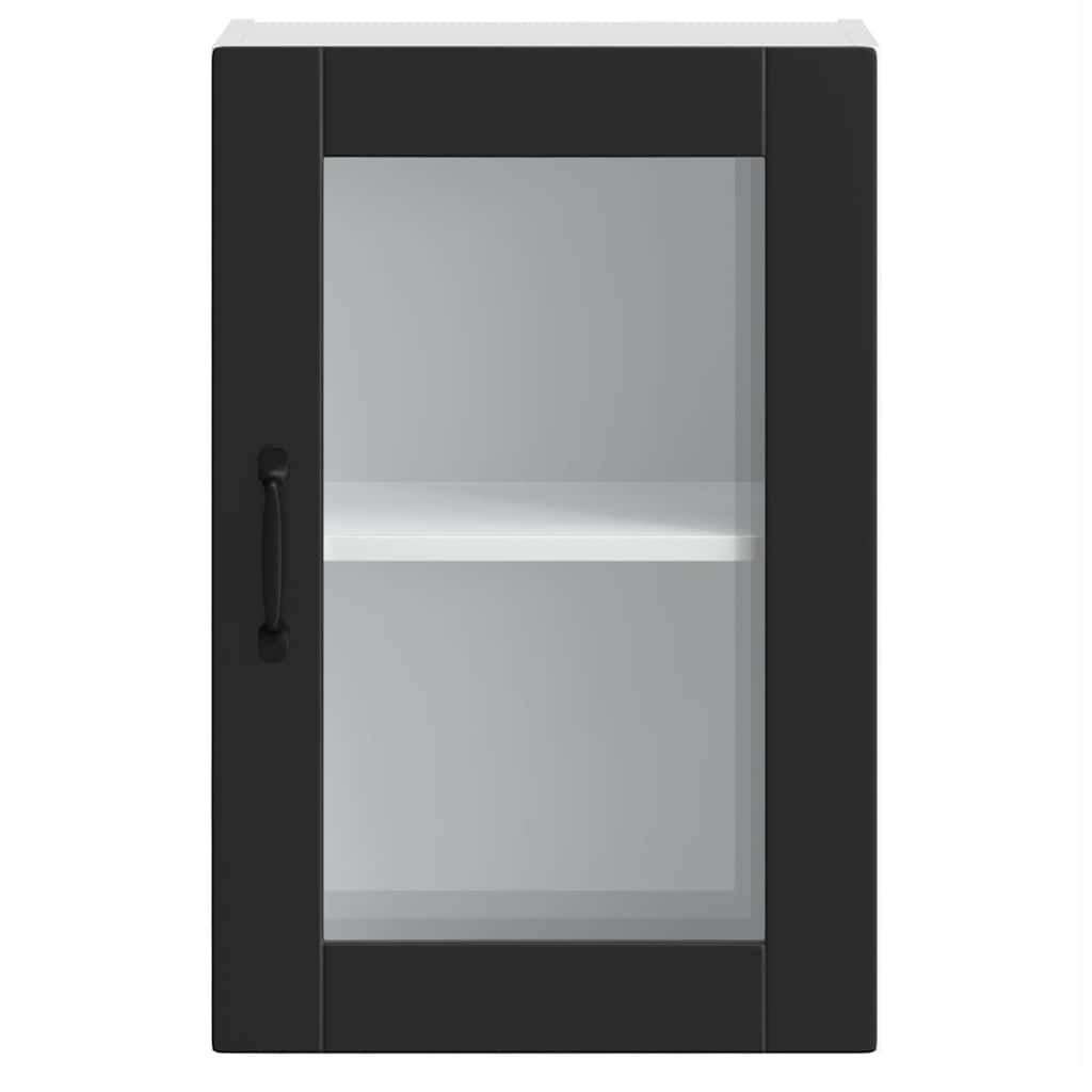 Kitchen Wall Cabinet with Glass Door"Porto" Black
