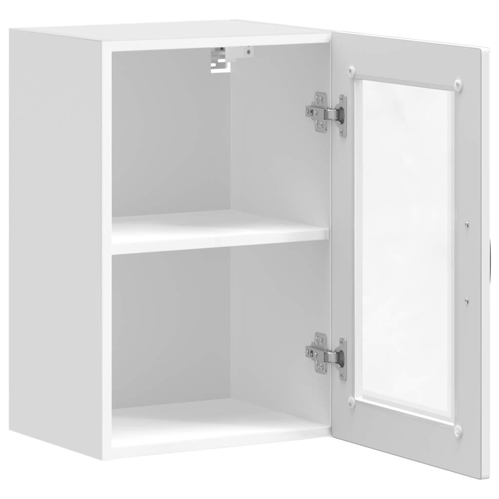 Kitchen Wall Cabinet with Glass Door "Porto" High Gloss White