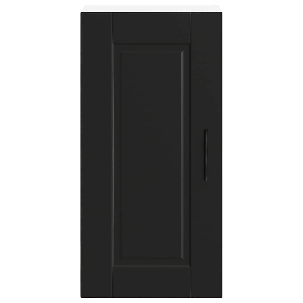 Kitchen Wall Cabinet?"Porto" Black Engineered Wood