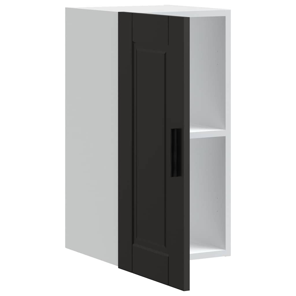 Kitchen Wall Cabinet?"Porto" Black Engineered Wood