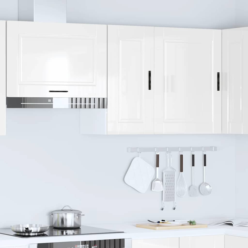 Kitchen Wall Cabinet "Porto" High Gloss White Engineered Wood