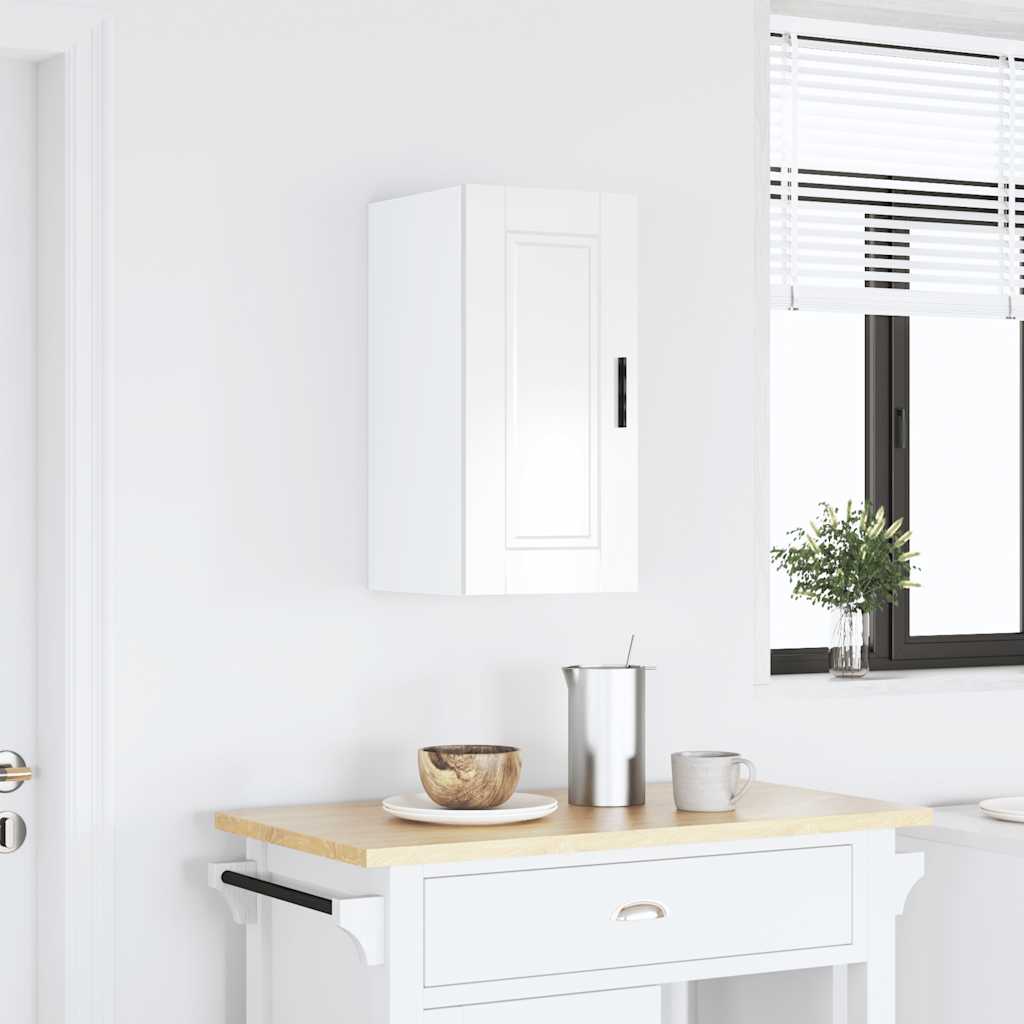 Kitchen Wall Cabinet "Porto" High Gloss White Engineered Wood
