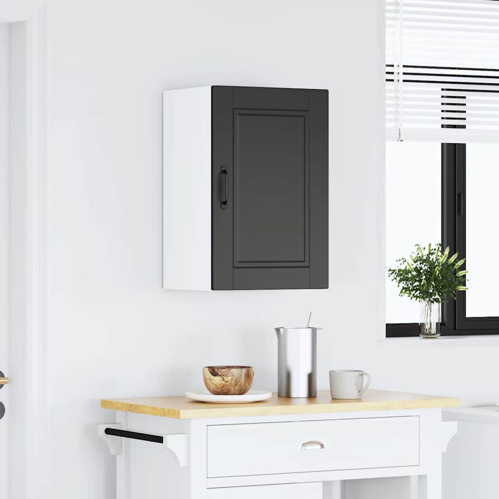 Kitchen Wall Cabinet "Porto" Black Engineered Wood