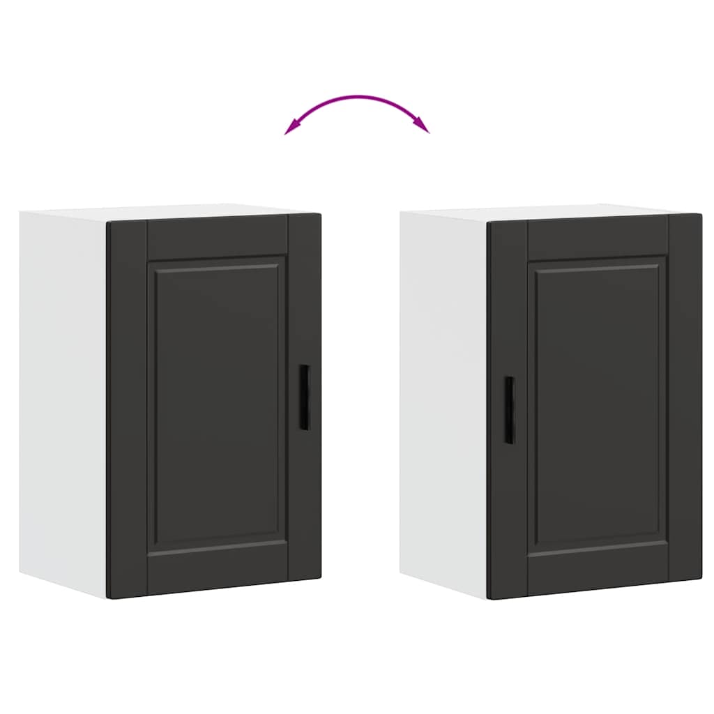 Kitchen Wall Cabinet "Porto" Black Engineered Wood