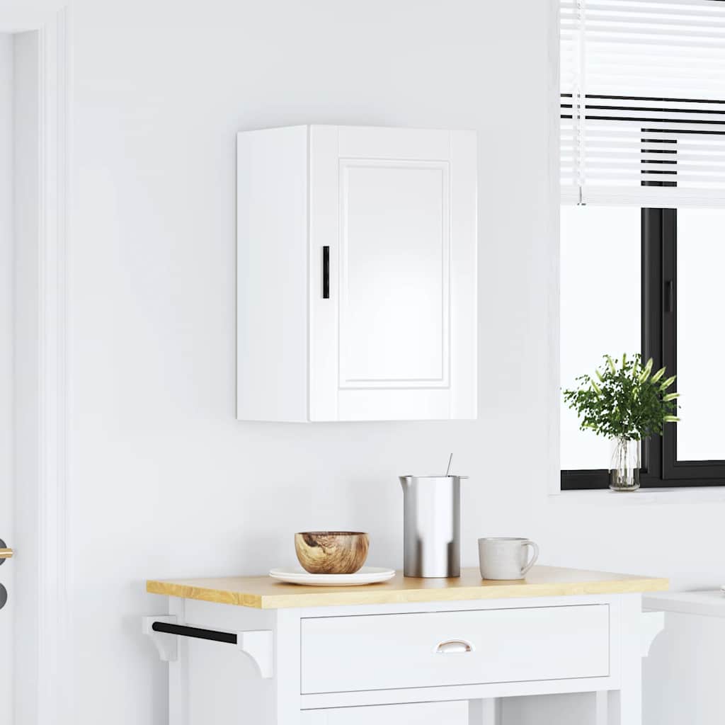 Kitchen Wall Cabinet?"Porto" High Gloss White Engineered Wood