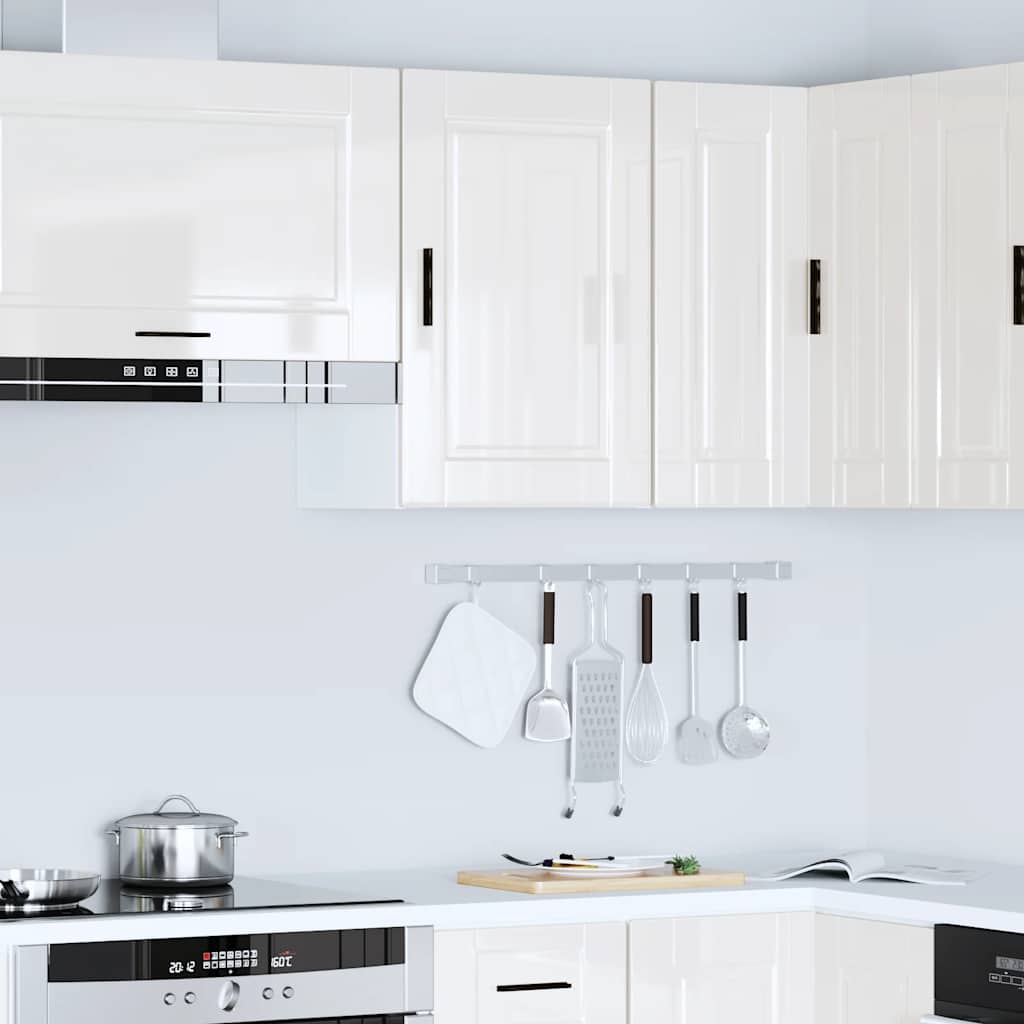 Kitchen Wall Cabinet?"Porto" High Gloss White Engineered Wood