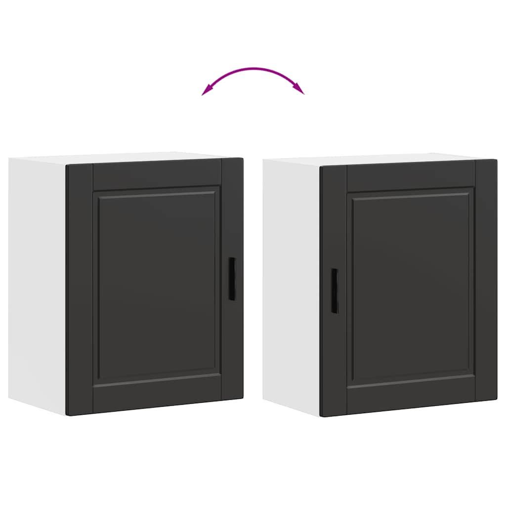 Kitchen Wall Cabinet "Porto" Black Engineered Wood