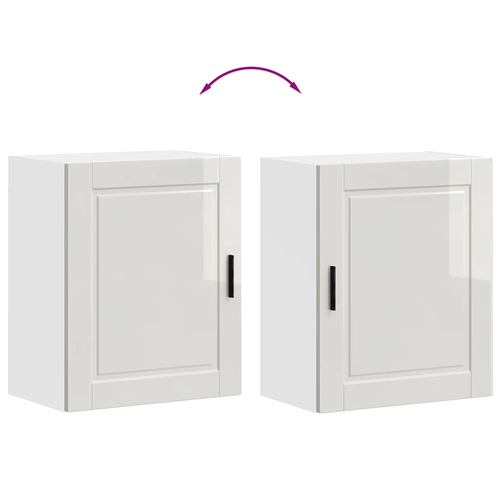 Kitchen Wall Cabinet?"Porto" High Gloss White Engineered Wood
