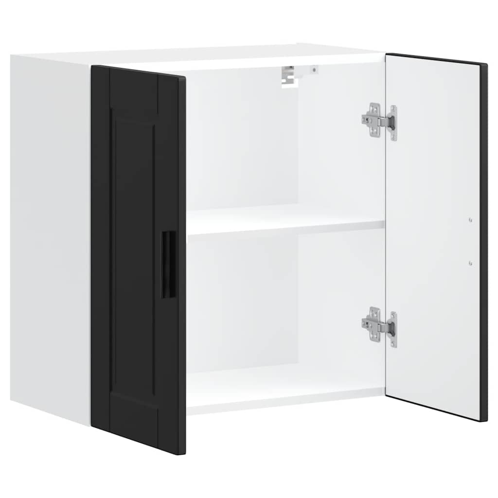 Kitchen Wall Cabinet "Porto" Black Engineered Wood