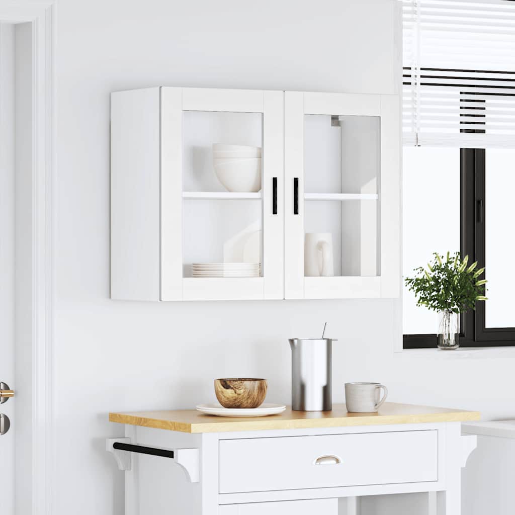 Kitchen Wall Cabinet with Glass Door "Porto" White