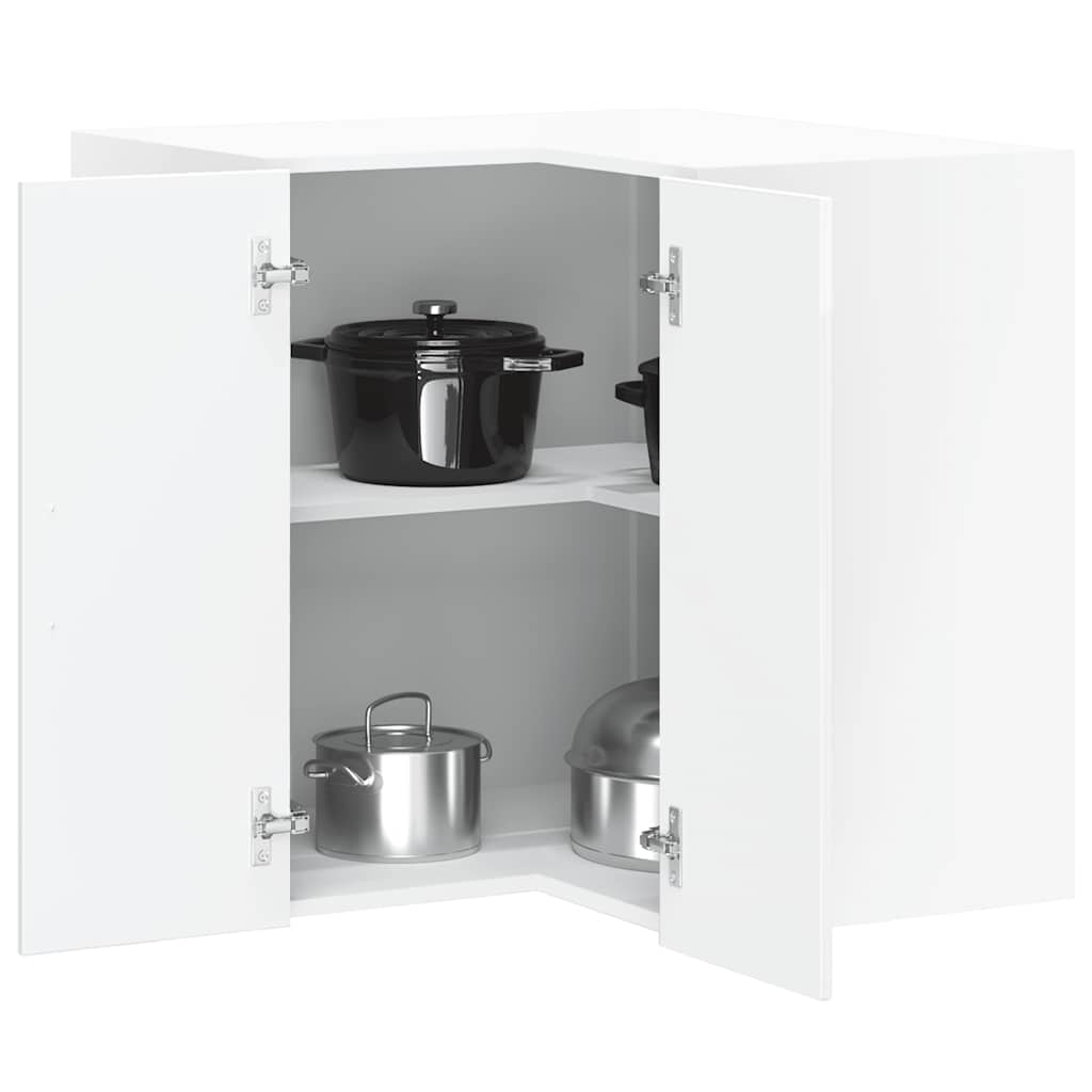 Kitchen Wall Corner Cabinet "Porto" High Gloss White Engineered Wood