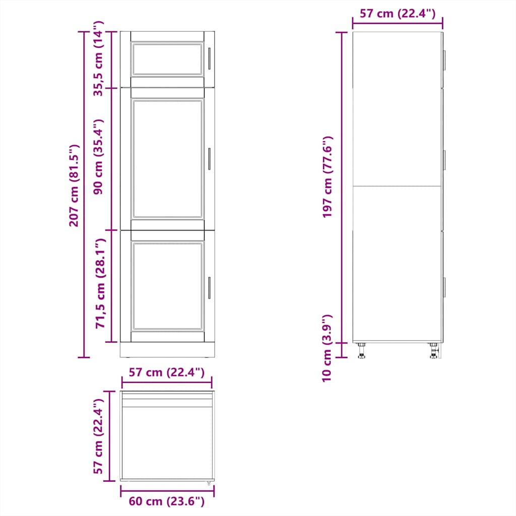 Kitchen Cupboard Porto White Engineered Wood